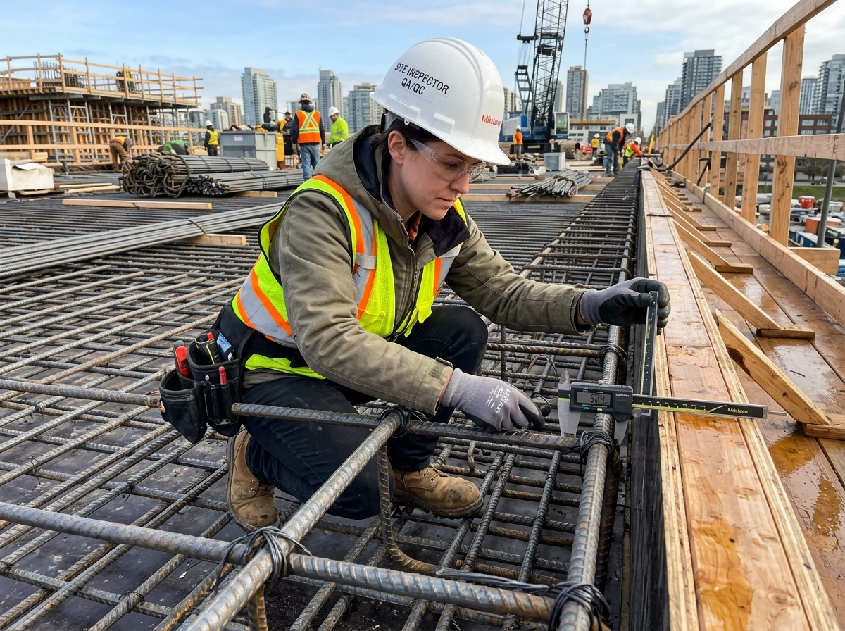 Engineer conducting a structural inspection